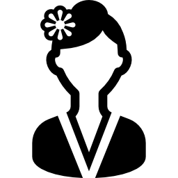 mujer con flor icono