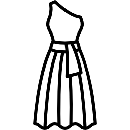 jurk met één schouder icoon