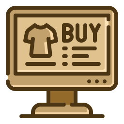 las compras en línea icono
