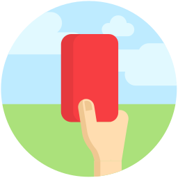 czerwona kartka ikona