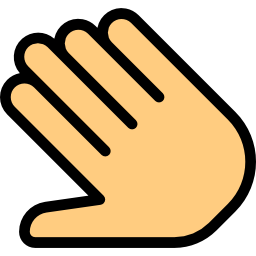 mano abierta icono