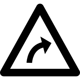 znak skrętu w prawo ikona