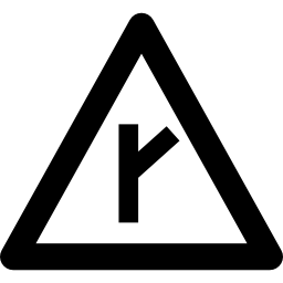 Right Cross Ahead Sign icon