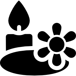 Свеча и цветок иконка