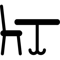 mesa com cadeira Ícone