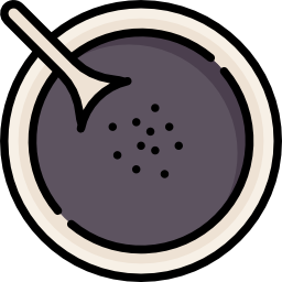 zwarte sesamsoep icoon