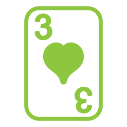 Three of hearts icon