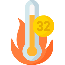 High temperature icon