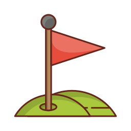 bandera de golf icono