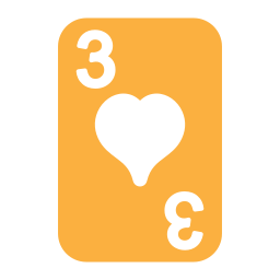 tres de corazones icono