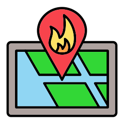 lugar del incendio icono