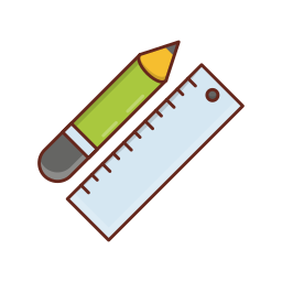 Pencil and ruler icon