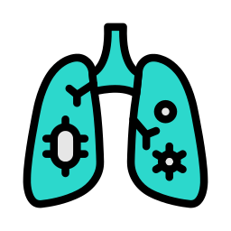 zainfekowane płuca ikona