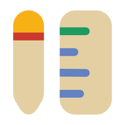 righello e matita icona