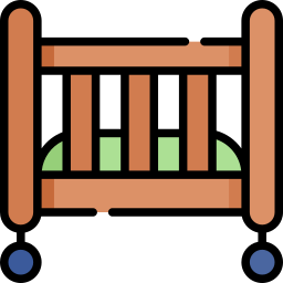 Baby crib icon