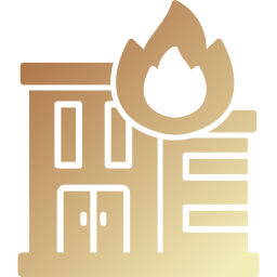 maison en flammes Icône