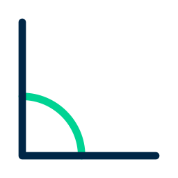 ângulo de 90 graus Ícone