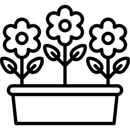flores em um vaso Ícone