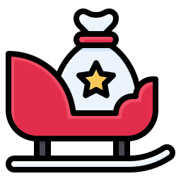 Santa claus sled icon