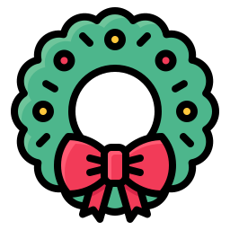 Christmas wreath icon