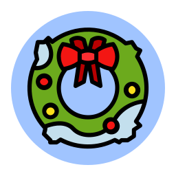 Christmas wreath icon