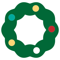 Christmas wreath icon