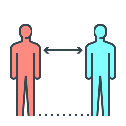 social distancing Icône