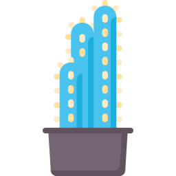 niebieski kolumnowy kaktus ikona