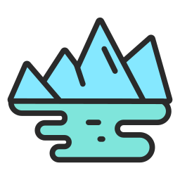 montaña de hielo icono