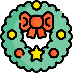 Christmas wreath icon