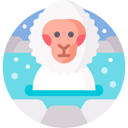mono de nieve icono
