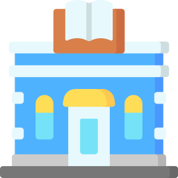 tienda de libros icono
