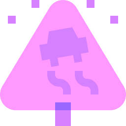 Slippery sign icon