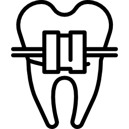 Зуб с брекетами иконка