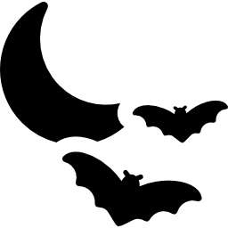luna y murciélagos icono