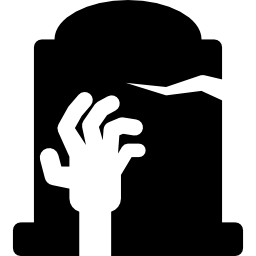 mano de zombi de lápida icono