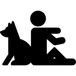 Dog and Man Seating icon