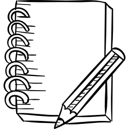 caderno e lápis Ícone