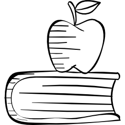 Яблоко и книга иконка