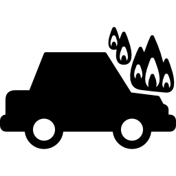 auto in fiamme icona