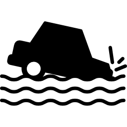 hundimiento del coche icono