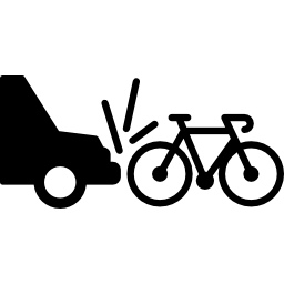 auto rijdt over een fiets icoon