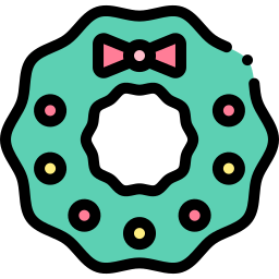 Christmas wreath icon