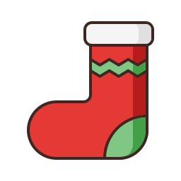 kerst sokken icoon