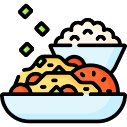 Tomato egg stir fry icon