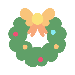 Christmas wreath icon