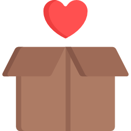 caja de corazón icono