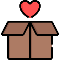 pudełko na serce ikona