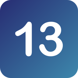 número 13 icono