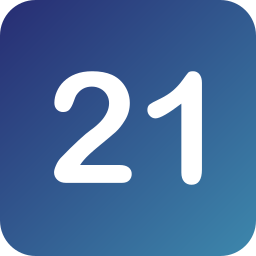 número 21 icono